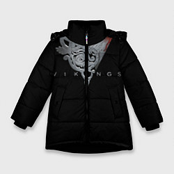 Куртка зимняя для девочки Vikings Emblem, цвет: 3D-черный