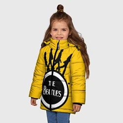 Куртка зимняя для девочки The Beatles: Yellow Vinyl, цвет: 3D-черный — фото 2