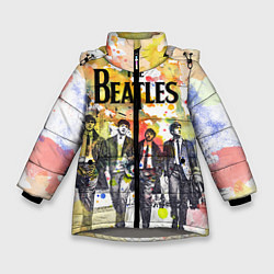 Куртка зимняя для девочки The Beatles: Colour Spray, цвет: 3D-светло-серый