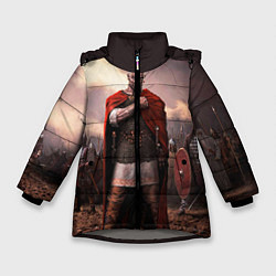 Куртка зимняя для девочки Князь Святослав Игоревич, цвет: 3D-светло-серый
