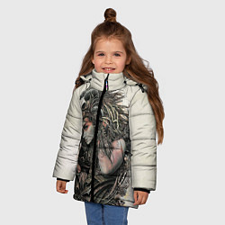 Куртка зимняя для девочки Немезида, цвет: 3D-светло-серый — фото 2