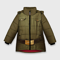 Куртка зимняя для девочки Униформа солдата, цвет: 3D-красный