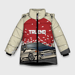 Куртка зимняя для девочки Toyota Trueno ae86, цвет: 3D-черный