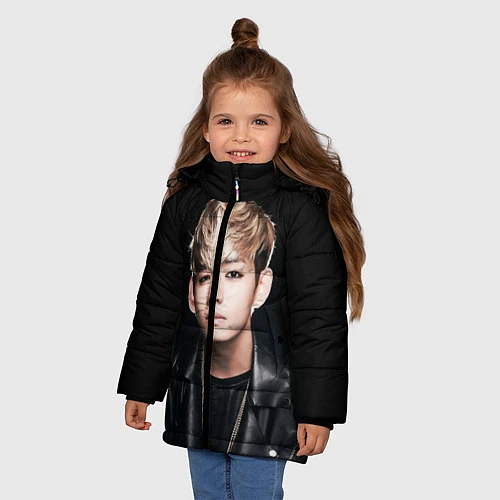 Зимняя куртка для девочки Вишня / 3D-Светло-серый – фото 3