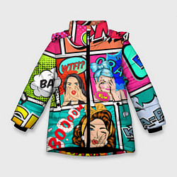 Куртка зимняя для девочки POP ART, цвет: 3D-черный