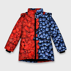 Куртка зимняя для девочки Ягодка, цвет: 3D-черный