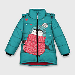 Куртка зимняя для девочки Пингвинчик, цвет: 3D-красный