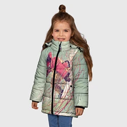 Куртка зимняя для девочки Сноуборд, цвет: 3D-черный — фото 2