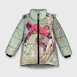 Куртка зимняя для девочки Сноуборд, цвет: 3D-светло-серый