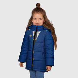 Куртка зимняя для девочки Китель, цвет: 3D-светло-серый — фото 2