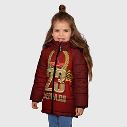 Куртка зимняя для девочки 23 февраля, цвет: 3D-светло-серый — фото 2