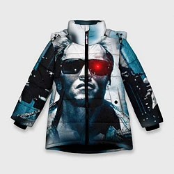 Куртка зимняя для девочки T-800, цвет: 3D-черный