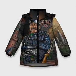 Куртка зимняя для девочки Сталин военный, цвет: 3D-светло-серый