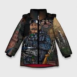 Куртка зимняя для девочки Сталин военный, цвет: 3D-красный