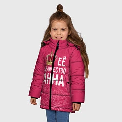Куртка зимняя для девочки Её величество Анна, цвет: 3D-черный — фото 2