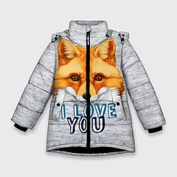 Куртка зимняя для девочки Милая лисичка!, цвет: 3D-черный