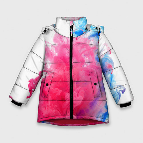 Зимняя куртка для девочки Взрыв красок / 3D-Красный – фото 1