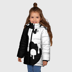 Куртка зимняя для девочки Инь Янь, цвет: 3D-черный — фото 2