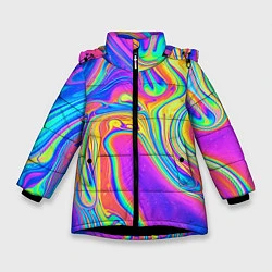 Зимняя куртка для девочки Цветные разводы