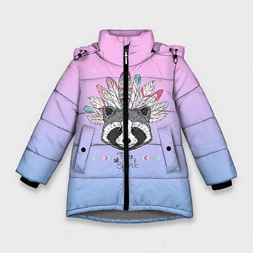 Зимняя куртка для девочки Raccoon: Free Spirit / 3D-Светло-серый – фото 1