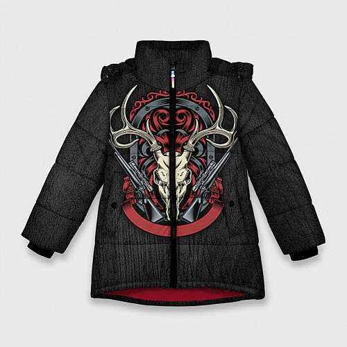 Зимняя куртка для девочки Охотничий трофей / 3D-Красный – фото 1