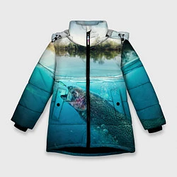 Зимняя куртка для девочки Рыбалка на спиннинг