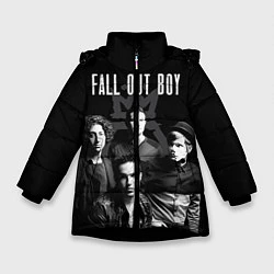 Куртка зимняя для девочки Fall out boy band, цвет: 3D-черный