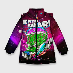 Куртка зимняя для девочки Enter Shikari: Acid Space, цвет: 3D-черный