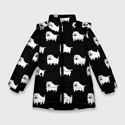 Куртка зимняя для девочки Undertale Annoying dog, цвет: 3D-черный