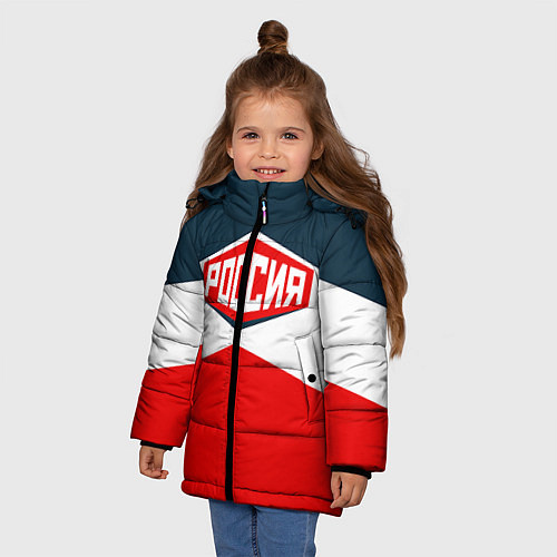 Зимняя куртка для девочки Россия СССР / 3D-Светло-серый – фото 3
