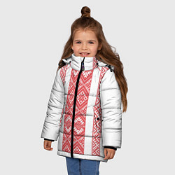 Куртка зимняя для девочки Вышивка 46, цвет: 3D-светло-серый — фото 2
