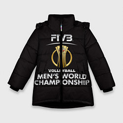 Куртка зимняя для девочки Волейбол 93, цвет: 3D-черный