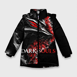 Куртка зимняя для девочки Dark Souls: Wolf, цвет: 3D-черный