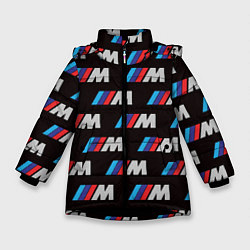 Куртка зимняя для девочки BMW M, цвет: 3D-черный