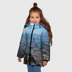 Куртка зимняя для девочки Рио-де-Жанейро, цвет: 3D-черный — фото 2
