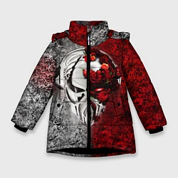 Куртка зимняя для девочки Pirate Station: Flowers, цвет: 3D-черный