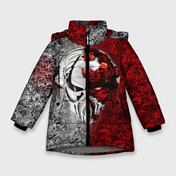 Куртка зимняя для девочки Pirate Station: Flowers, цвет: 3D-светло-серый