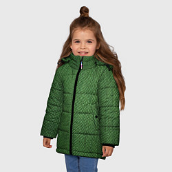 Куртка зимняя для девочки Змеиная зеленая кожа, цвет: 3D-светло-серый — фото 2
