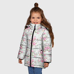 Куртка зимняя для девочки Flower pattern, цвет: 3D-черный — фото 2