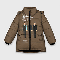 Куртка зимняя для девочки We'll cut them a smile each, цвет: 3D-черный