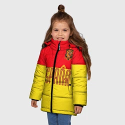 Куртка зимняя для девочки Сборная Испании: Евро 2016, цвет: 3D-черный — фото 2