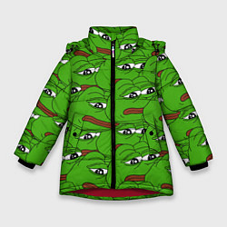 Куртка зимняя для девочки Sad frogs, цвет: 3D-красный