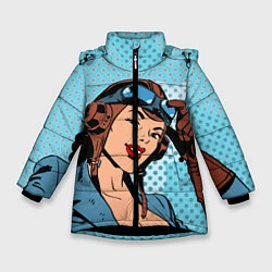 Куртка зимняя для девочки ВВС, цвет: 3D-черный