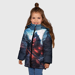 Куртка зимняя для девочки Axe, цвет: 3D-черный — фото 2