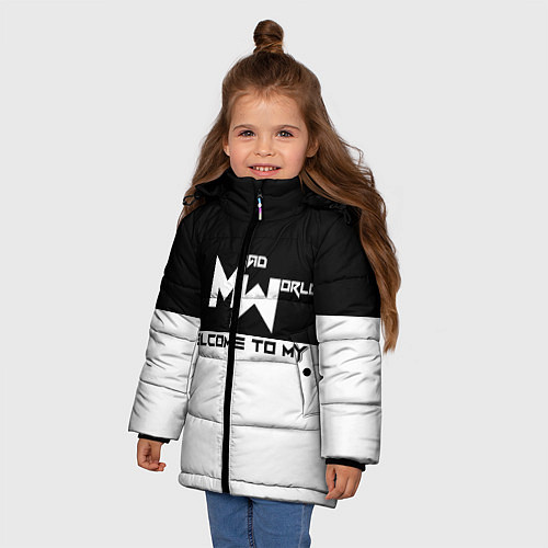 Зимняя куртка для девочки Безумный мир / 3D-Светло-серый – фото 3
