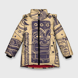 Куртка зимняя для девочки Африка, цвет: 3D-красный