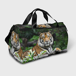 Сумки спортивные Тигр в джунглях, цвет: 3D-принт