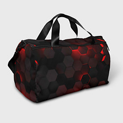 Сумки спортивные Красные абстрактные плиты, цвет: 3D-принт