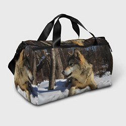 Спортивная сумка Волк лежит на снегу