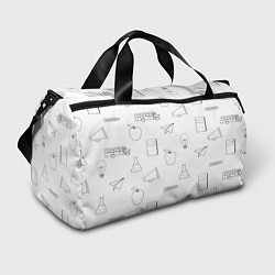 Сумки спортивные Эскизы простые, цвет: 3D-принт